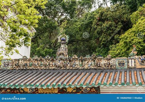 Decorations On Roof Of Kwan Tai Taoist Temple In Tai O Hong Kong China