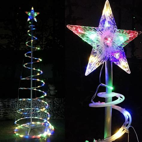 Yescom 6ft Led Spiral Christmas Tree Light 182 Leds Battery Powered Indoor Outdoor Holiday