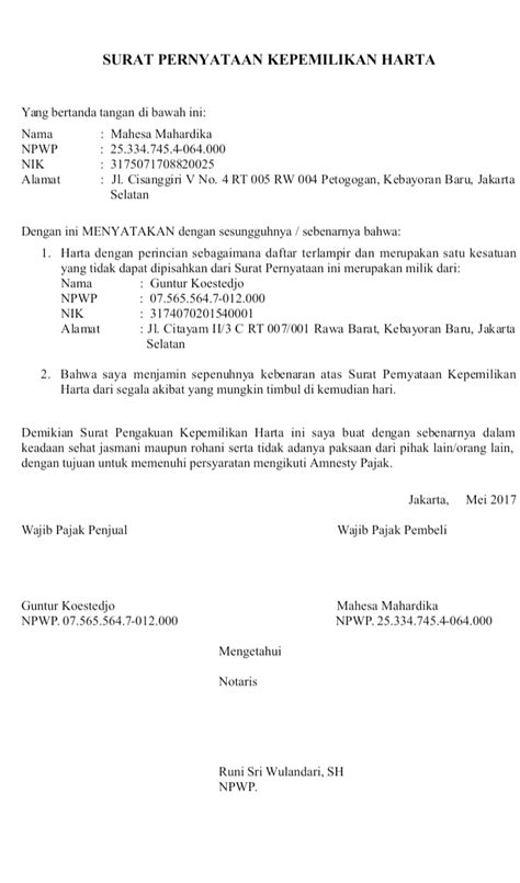 5 Surat Pernyataan Kerja