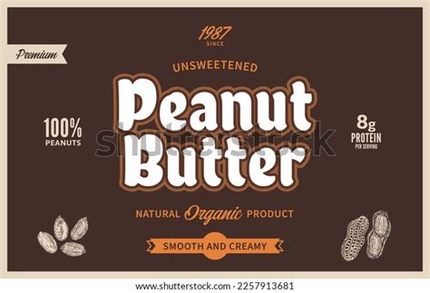 Peanut Butter Label Packaging Design Template Stock Vector (Royalty ...