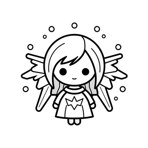 Gothic Angel Drawing For Kids - Coloring Page