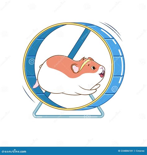 Hamster In A Running Wheel Stock Vector Illustration Of Cartoon