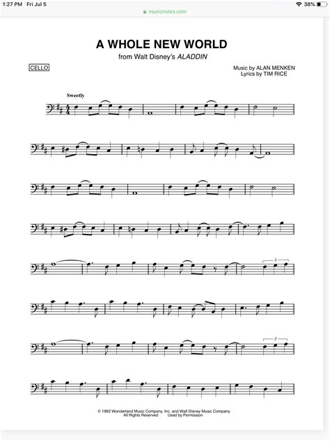 a whole new world sheet music 4