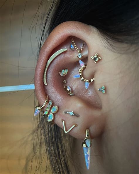 New Right Ear Set Up Opals Diamonds Mercury Mist Topaz And Rainbow