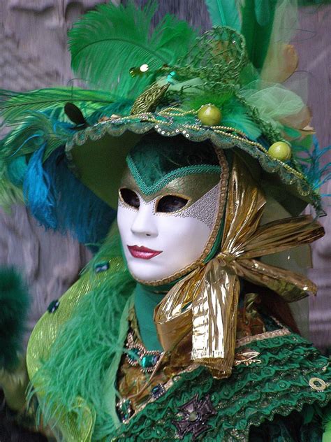 Just Beautiful In Green And Gold Venice Carnival By Lesley