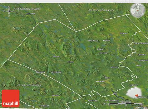 Satellite 3D Map of Boden Kommun