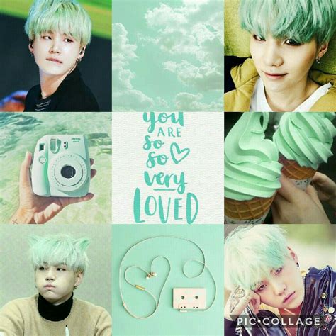 Bts Aesthetics Mint With Suga Suga Bts Bts Suga