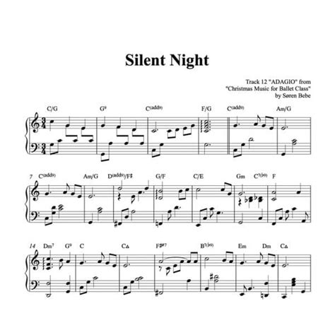 Silent Night Piano Sheet Music Free Printable