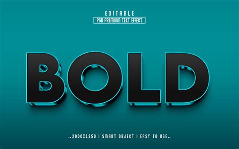 Bold 3d Editable Psd Text Effect Style Graphic By Mdjahidul99519 · Creative Fabrica