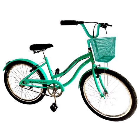 Bicicleta Feminina Aro Retr Sem Marchas C Cesta Verde No Shoptime