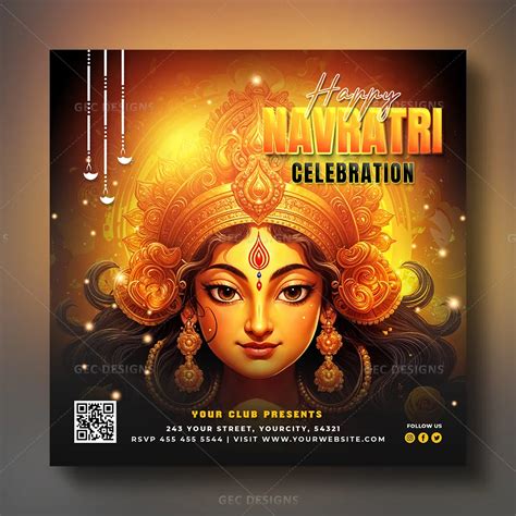 Happy Navratri Social Media Poster Banner Design Gec Designs