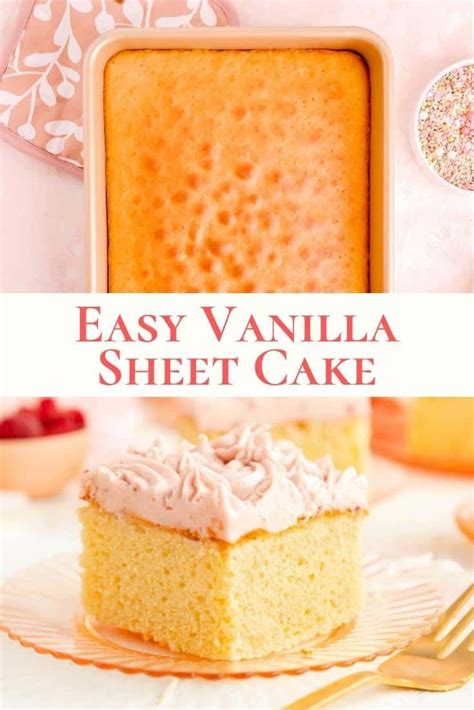 Easy Vanilla Sheet Cake Recipe In A 9x13 Pan Recipe Vanilla