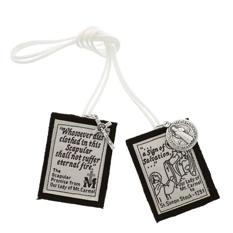 Handmade Brown Scapular With White Cord 14 Inch The Catholic Company®