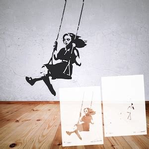 Stencil BANKSY Street Art Collection B9-B17, in DIN A7/ A6 / A5 / A4 ...