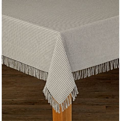 Lintex Linens Homespun Check 100 Cotton Woven Fringed Tablecloth 60