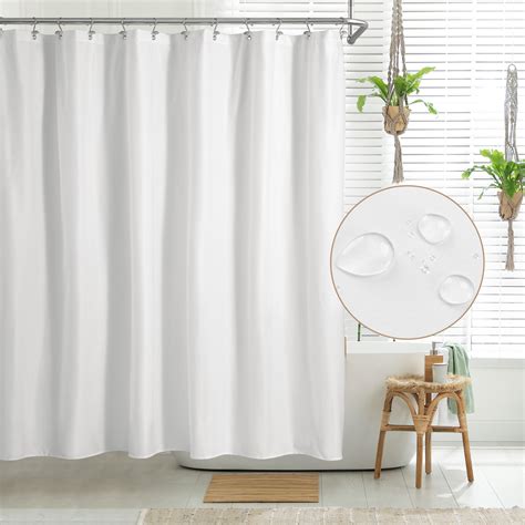 Double Swag Fabric Shower Curtain Vinyl Liner Shower Rings Dobby Dot