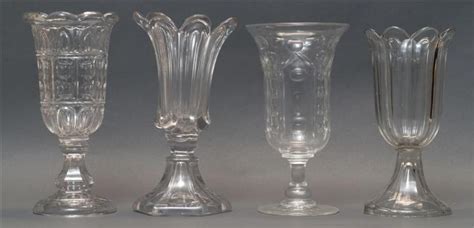 Lot Three Sandwich Glass Company Clear Flint Pattern Glass Celery