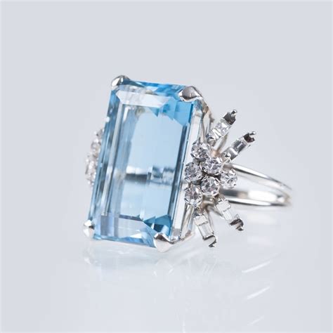 Vintage Aquamarin Brillant Ring