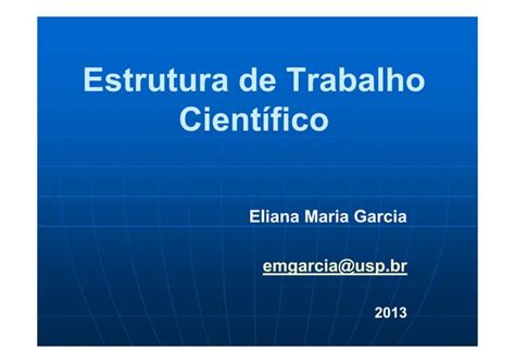 Estrutura de trabalho científico | PDF