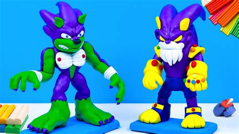 DIY Sonic Exe Mixed Superheroes Hulk Thanos With Clay Polymer Clay