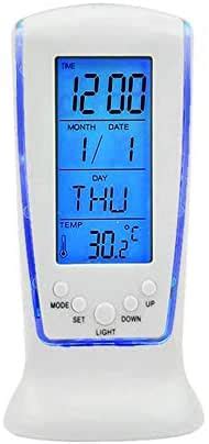 Relogio Mesa Led Azul Digital Hora Data Temperatura Alarme Amazon