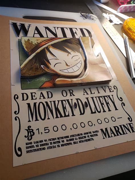 One Piece Wanted Poster Luffy Generic New Anime One Piece Luffy 3