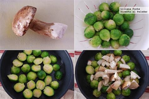 Salteado De Coles De Bruselas Y Boletus Receta De Cocina Fácil Sencilla Y Deliciosa