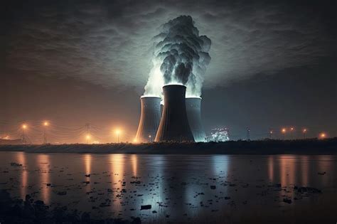 Premium Photo Nuclear Power Plant With Nuclear Reactor Illuminated By