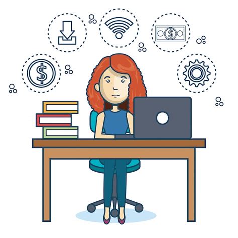 Premium Vector Person Working Office Icon