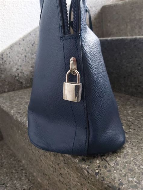 Italienische Echtleder Handtasche Blau Genarbt Kaufen Auf Ricardo