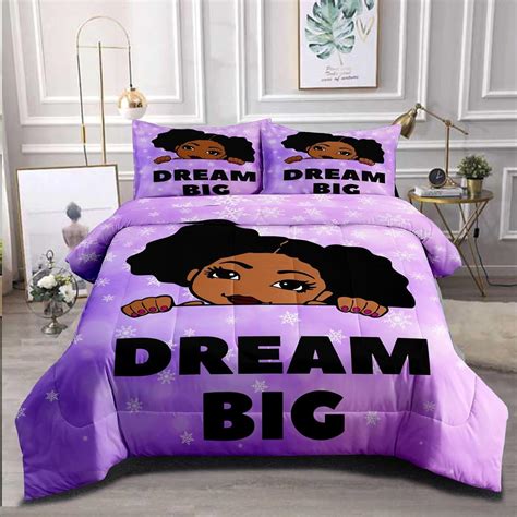 African American Black Girl Comforter Sets Full Black Girl Magic Bedding Setblack