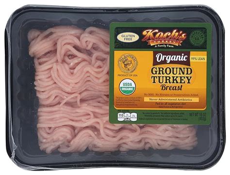 Kochs Turkey Farm Organic Ground Turkey Breast 16 Oz Grocery And Gourmet Food