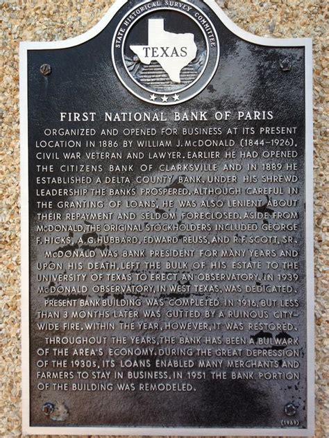 Read the Plaque - First National Bank of Paris