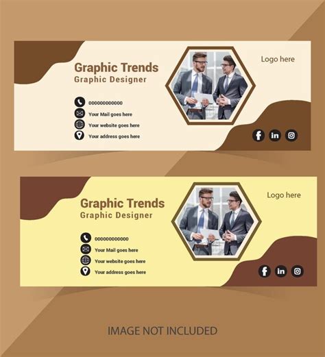 Premium Vector Professional Email Signature Or Email Footer Design Template