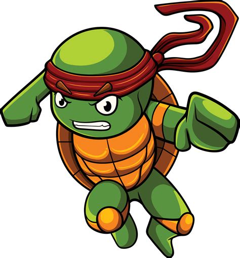 Turtle mascot illustration with ninja pose 9999982 Vector Art at Vecteezy