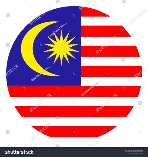 Malaysia Flag Round Isolated Vector Official Stock Vector (Royalty Free ...