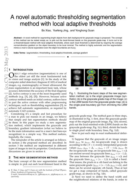 A Novel Automatic Thresholding Segmentation Method With Local Adaptive