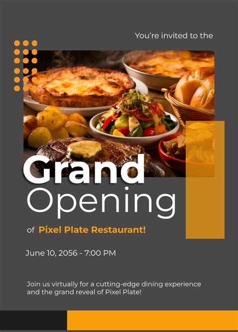 Free Digital Restaurant Invitation Template to Edit Online