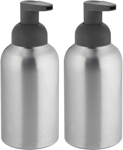 MDesign Foaming Soap Dispenser Set Of 2 Discreet Refillable Soap