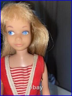 Barbie Vintage Skipper Doll Blonde 1963 Mattel 0950 Japan Straight Leg