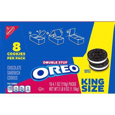 Oreo Double Stuf Chocolate Sandwich Cookies 10 King Size Packs