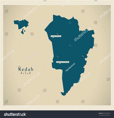 Modern Map Kedah My Stock Vector Royalty Free 258284000