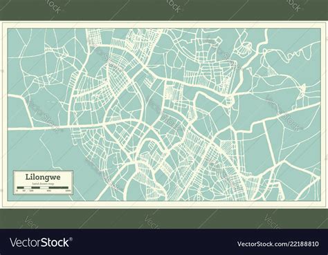 Lilongwe malawi city map in retro style outline Vector Image