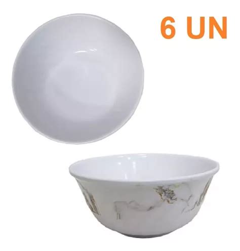 Tigela Bowl Cumbuca Melamina Sobremesa Marmore Ml Kit