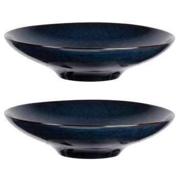 Assiette plate en grès bleu pétrole ASIAN BLUE Maisons du Monde