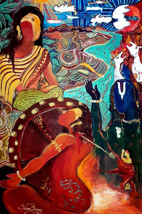 Mahabharata karns birth and death . Painting by Soham Biswas | Saatchi Art