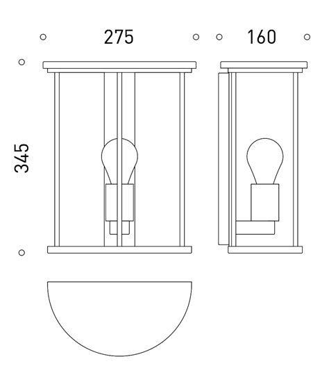 Halbrunde Hausleuchte Aus Bronze Handgeschmiedet