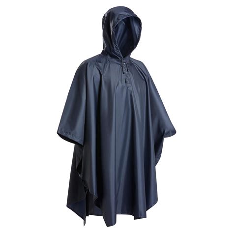 Poncho Pluie De Randonnée Trek 100 Bleu Forclaz Decathlon