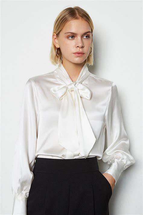 Silk Satin Bow Blouse Blouse Fashion Outfits Satin Bow Blouse