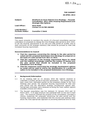 Fillable Online Assessment Of Comments Report To Cabinet Stratford